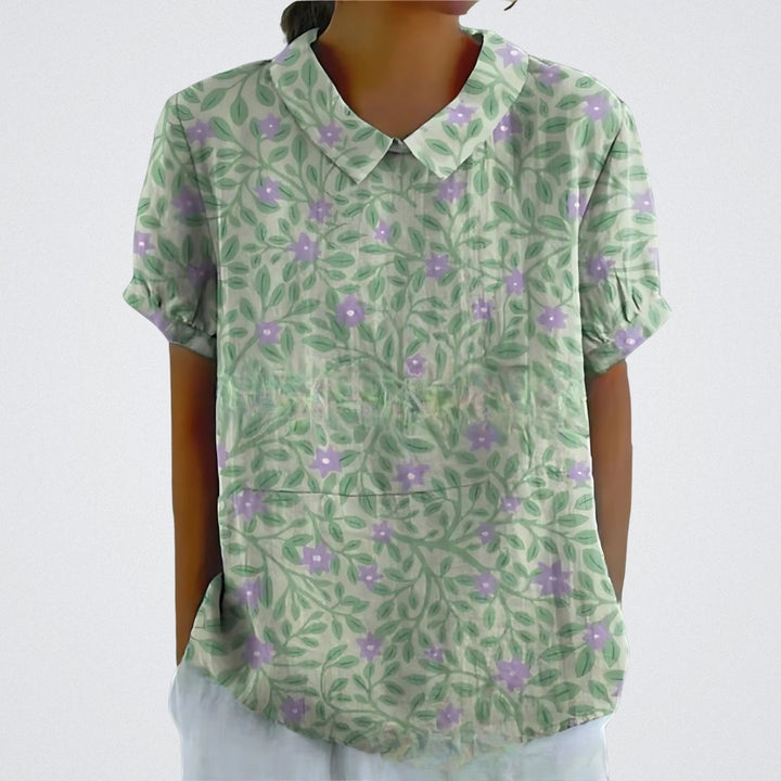 Lina | Blusa in lino floreale