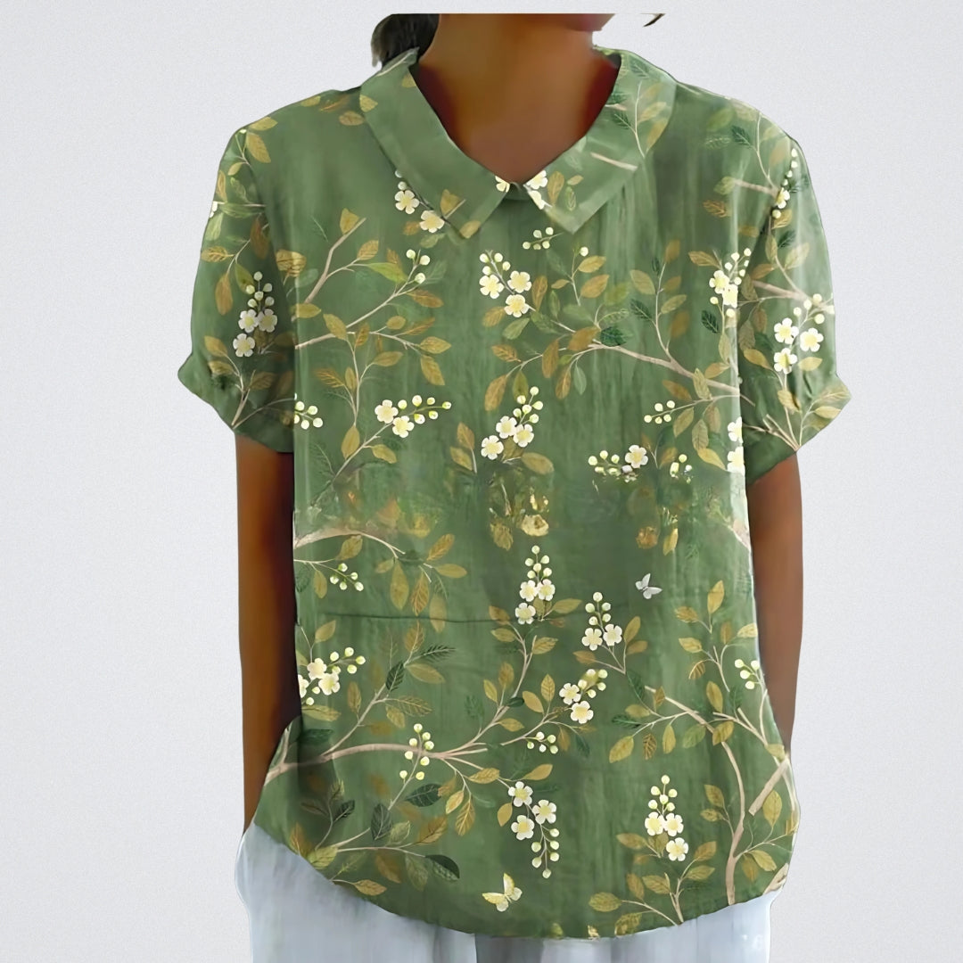 Lina | Blusa in lino floreale