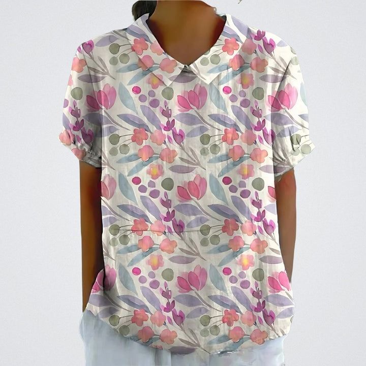 Lina | Blusa in lino floreale