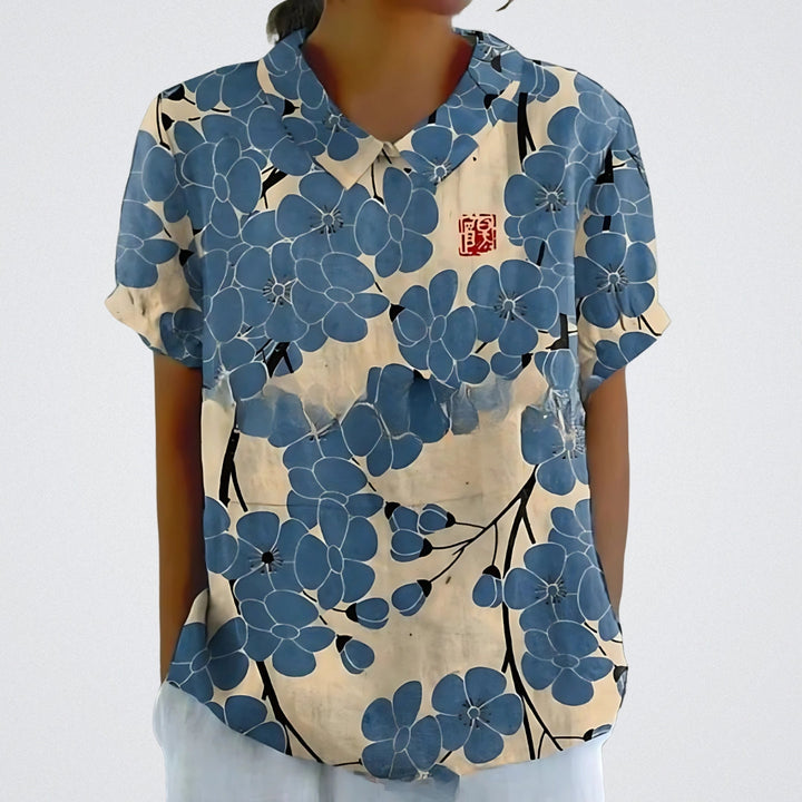 Lina | Blusa in lino floreale