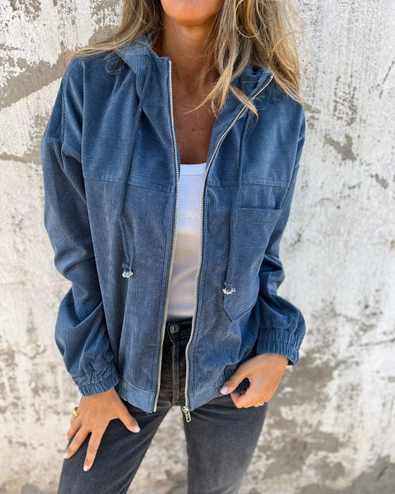 Selena™ | Giacca in velluto a coste con zip