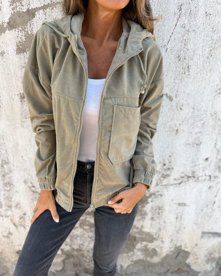 Selena™ | Giacca in velluto a coste con zip