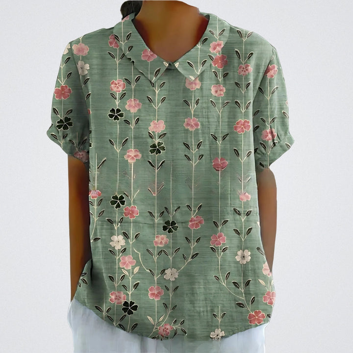 Lina | Blusa in lino floreale