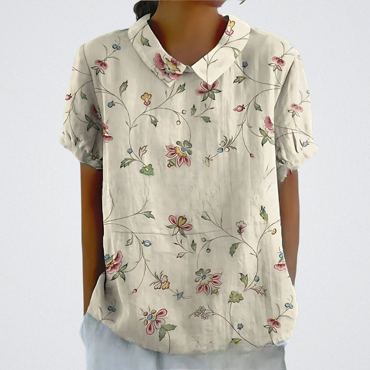 Lina | Blusa in lino floreale