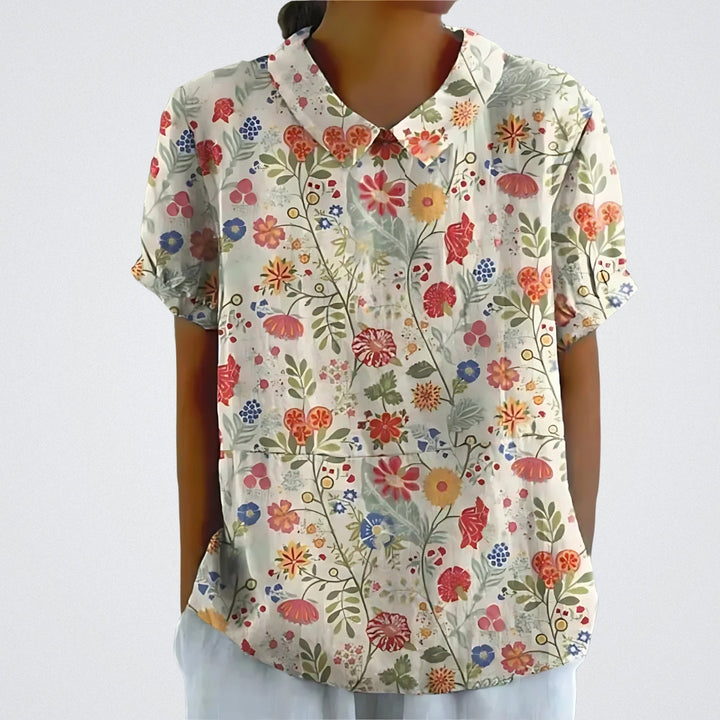 Lina | Blusa in lino floreale