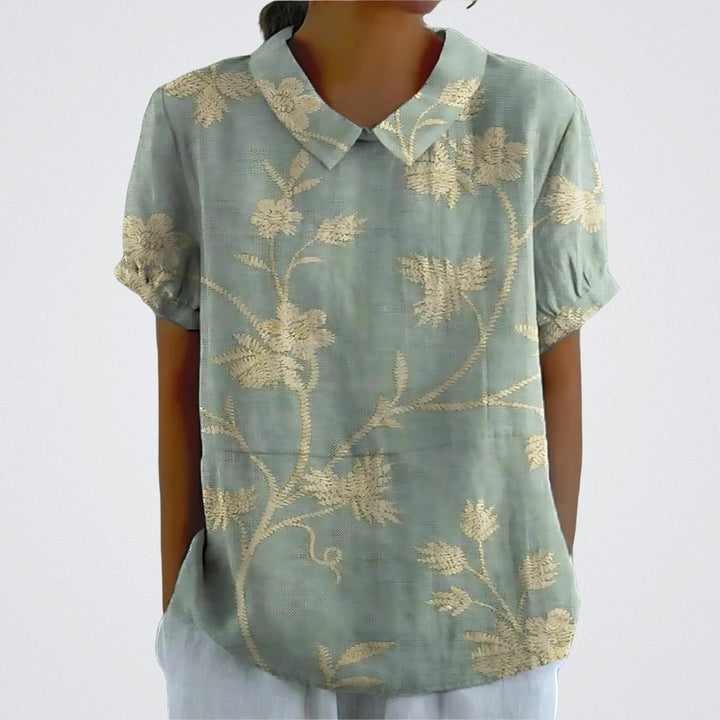 Lina | Blusa in lino floreale