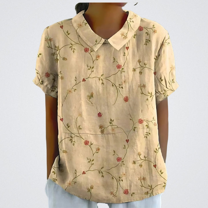 Lina | Blusa in lino floreale