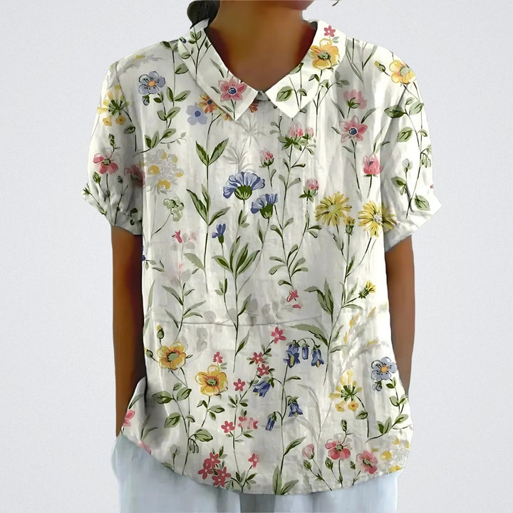 Lina | Blusa in lino floreale