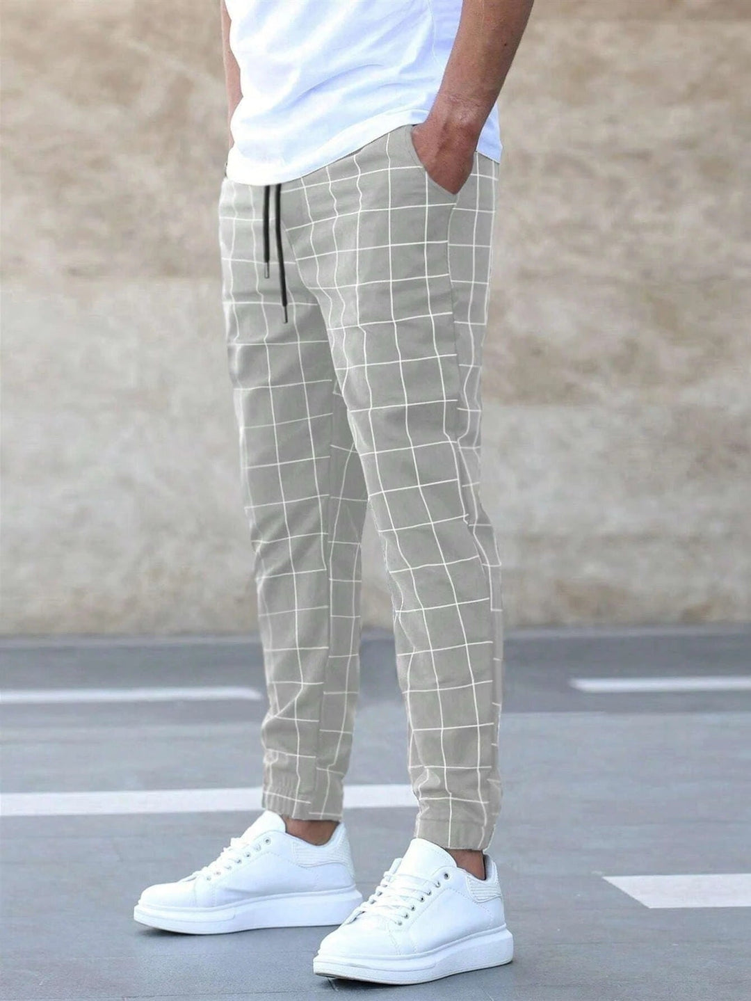 Celso - PANTALONI JOGGER A QUADRI DA UOMO